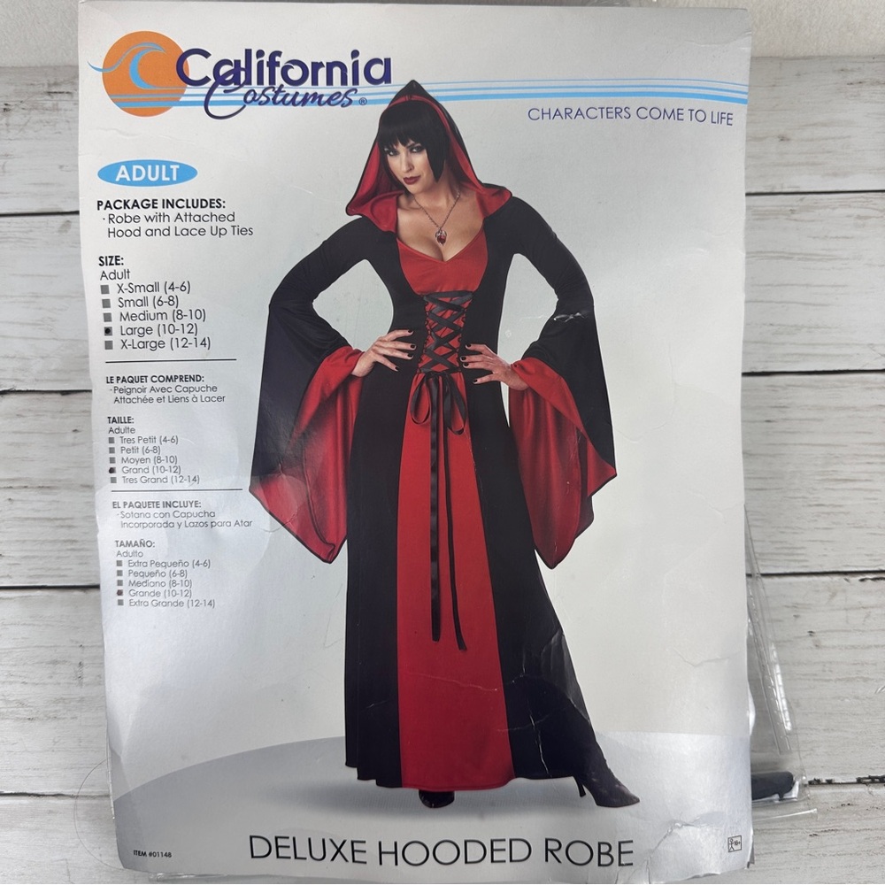 Gothic Deluxe Hooded Robe Halloween Size Women’s Large 10-12 California Costumes